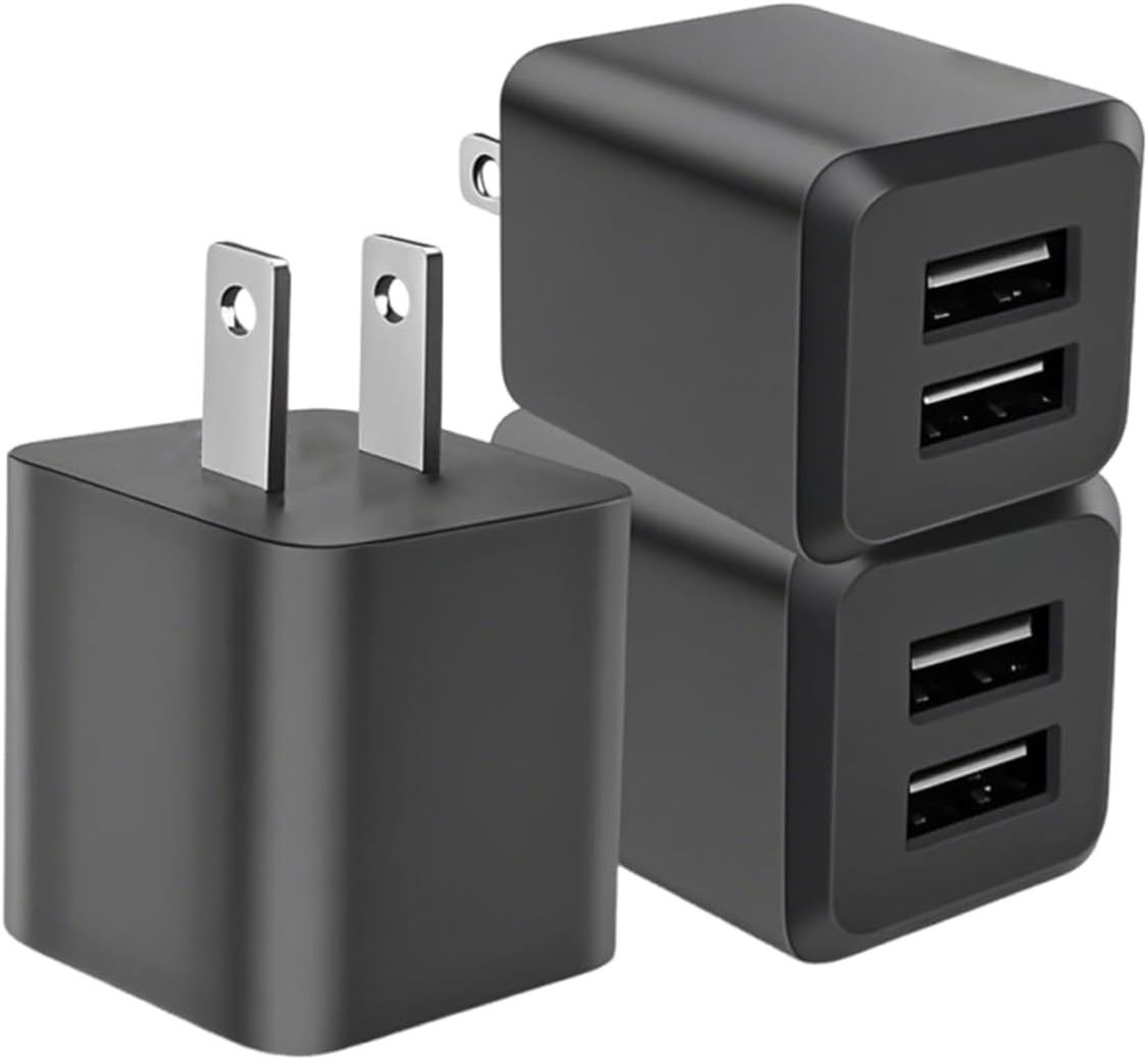 USB Wall Charger,DualPort Cube Power Adapter Charger Plug Block ChargingBox