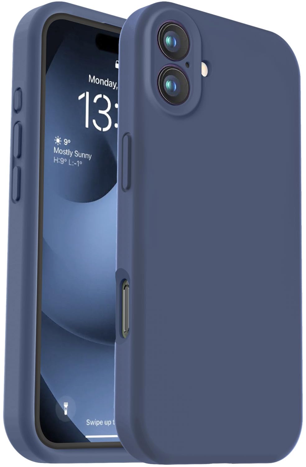 Vooii Compatible with iPhone 11 Case, Upgraded Liquid Silicone with [Flat Edges] [Camera Protection] [Soft Anti-Scratch Microfiber Lining] Phone Case for iPhone 11 6.1 inch - Sea Blue
