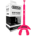 Battle Oxygen Lip Protector Mouth Guard with Connected Strap, Football and Sports Gear, Maximum Oxygen Supply, Mouthpiece Fits With or Without Braces - One Size, Pink