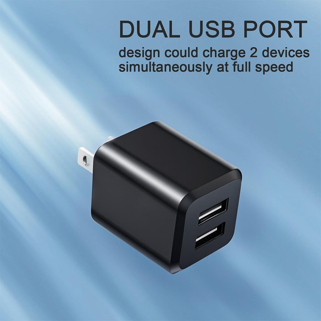 USB Wall Charger,DualPort Cube Power Adapter Charger Plug Block ChargingBox