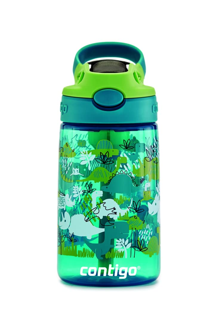 Contigo Aubrey Kids Water Bottle, Dinos & Sharks, 14oz, 2-Count