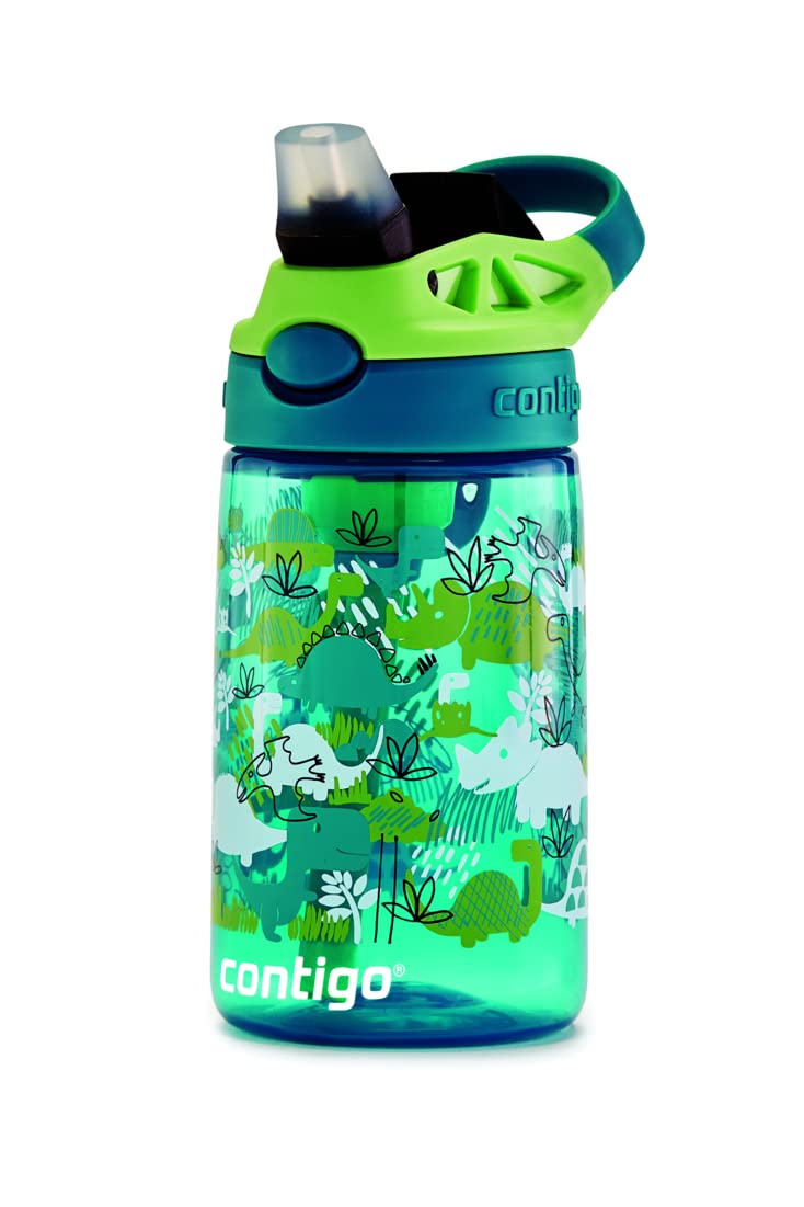 Contigo Aubrey Kids Water Bottle, Dinos & Sharks, 14oz, 2-Count