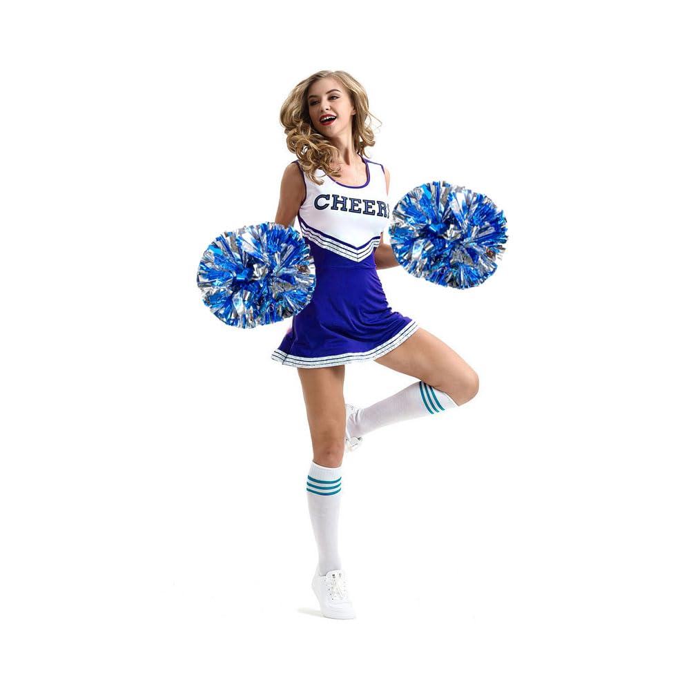 Hooshing 2/6/12PCS Pom Poms Cheerleading with Baton Handle Cheerleader Pompoms for Cheering Sports Games Dancing Party Team Spirit