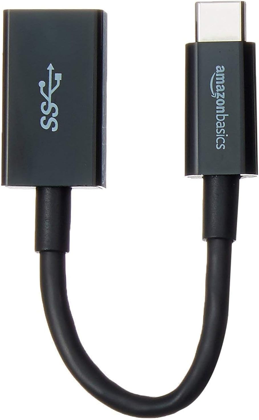 Amazon Basics USB-C (Male) to USB-A (Female) Adapter Cable Converter, USB 3.1 Gen 1, 5Gbps High-Speed, USB-IF Certified, Fast Transfer, Portable, for Laptops, Tablets, Phones (iPhone 16/15), Black