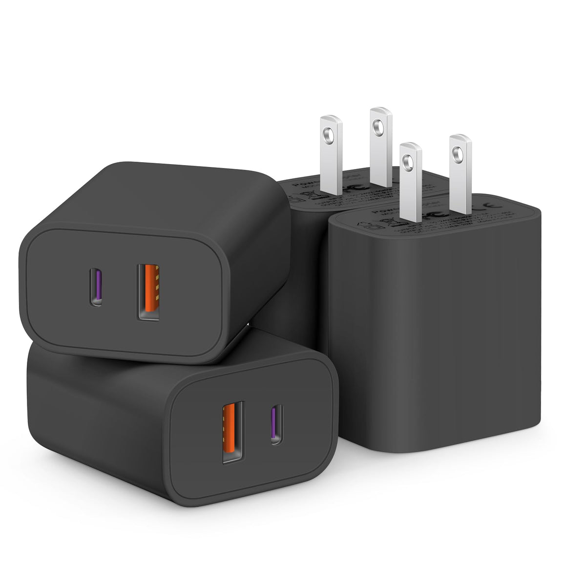 [4 Pack] 20W USB C Charger Block Fast Charging Multiport Adapter