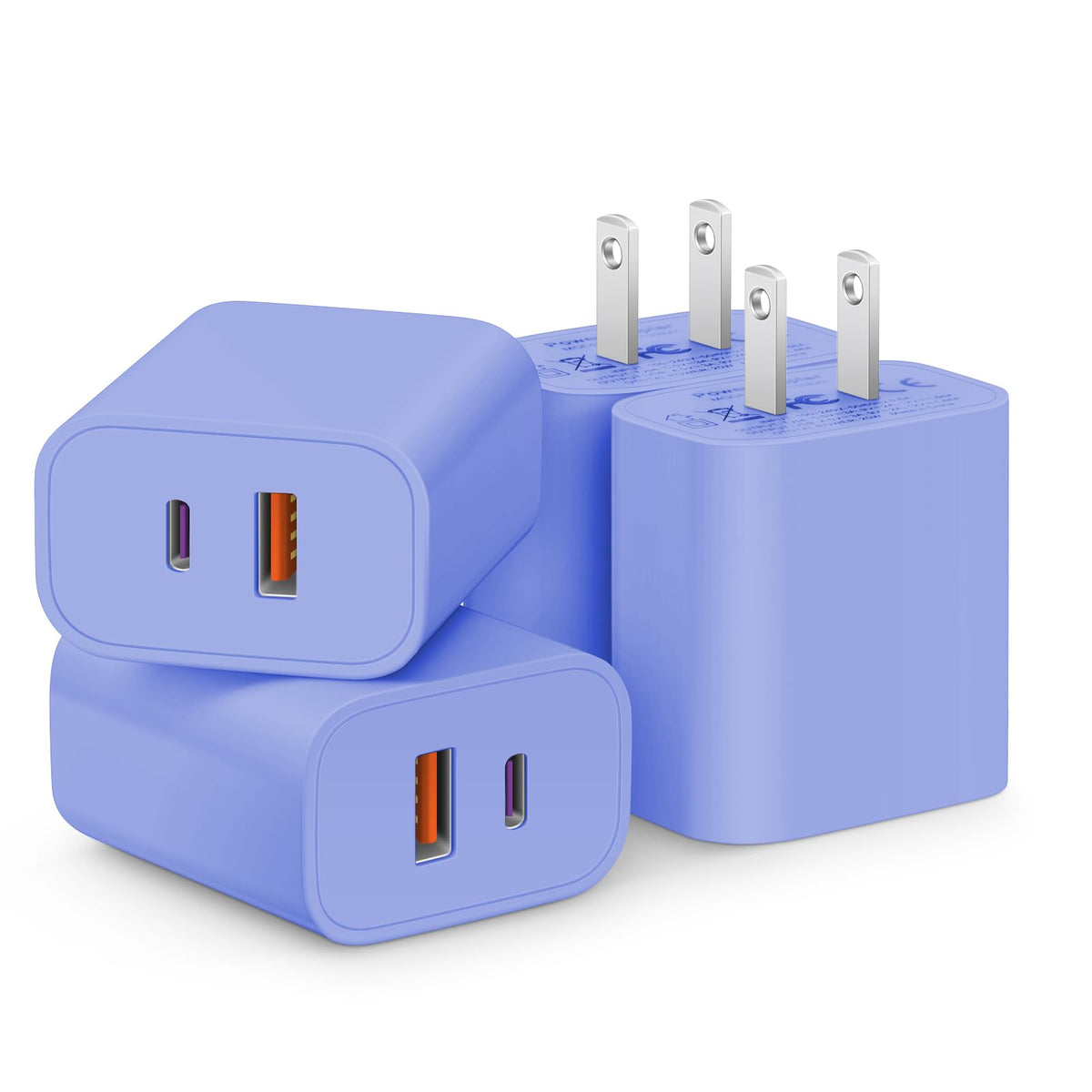 [4 Pack] 20W USB C Charger Block Fast Charging Multiport Adapter