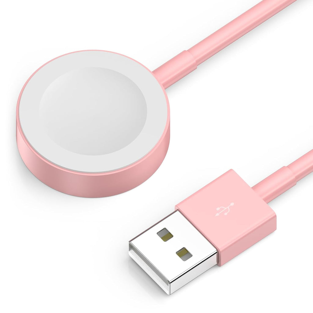 2026 Upgraded for Apple Watch Charger USB Magnetic Fast Charging Cable Portable Wireless Charging Accessories Compatible with iWatch Series 11/10/9/8/7/6/5/4/3/2 Ultra 3/2/SE-Pink