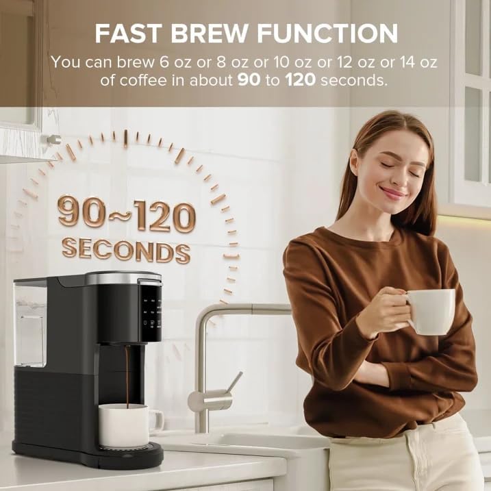 Kismile 2-in-1 Single Serve Coffee Pod & Ground Coffee Maker