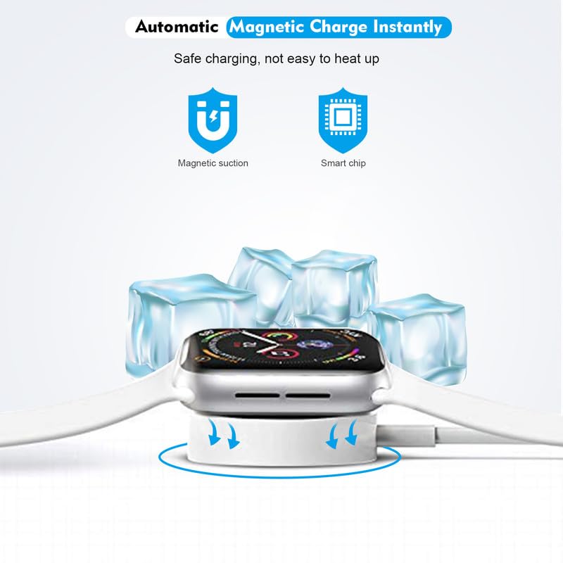 Fast Charger for Apple Watch Charger, USB C iPhone Watch Charger Plug Adapter & Long 6.6FT iWatch Portable Wireless Fast Charging Cable Cord Compatible with Apple Watch Series 10/9/8/7/SE/6/5/4/3/2/1