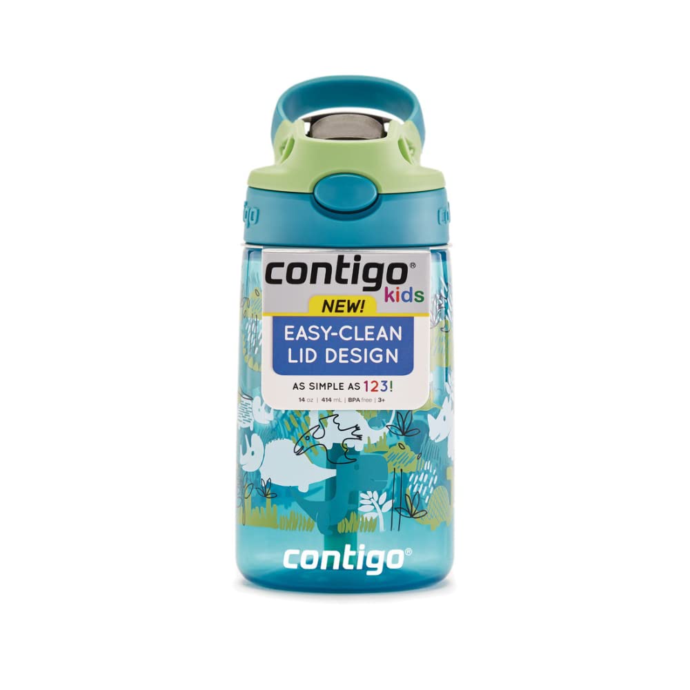 Contigo Aubrey Kids Water Bottle, Dinos & Sharks, 14oz, 2-Count