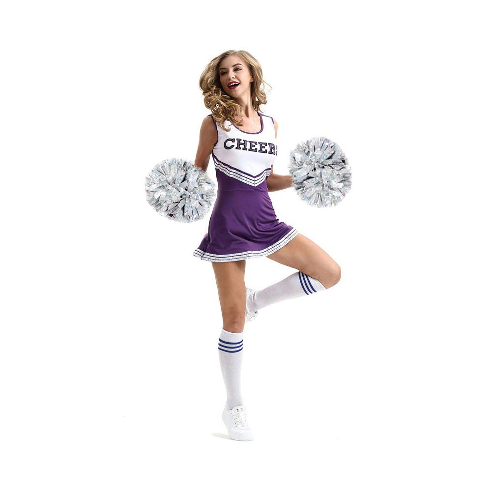 Hooshing 2/6/12PCS Pom Poms Cheerleading with Baton Handle Cheerleader Pompoms for Cheering Sports Games Dancing Party Team Spirit
