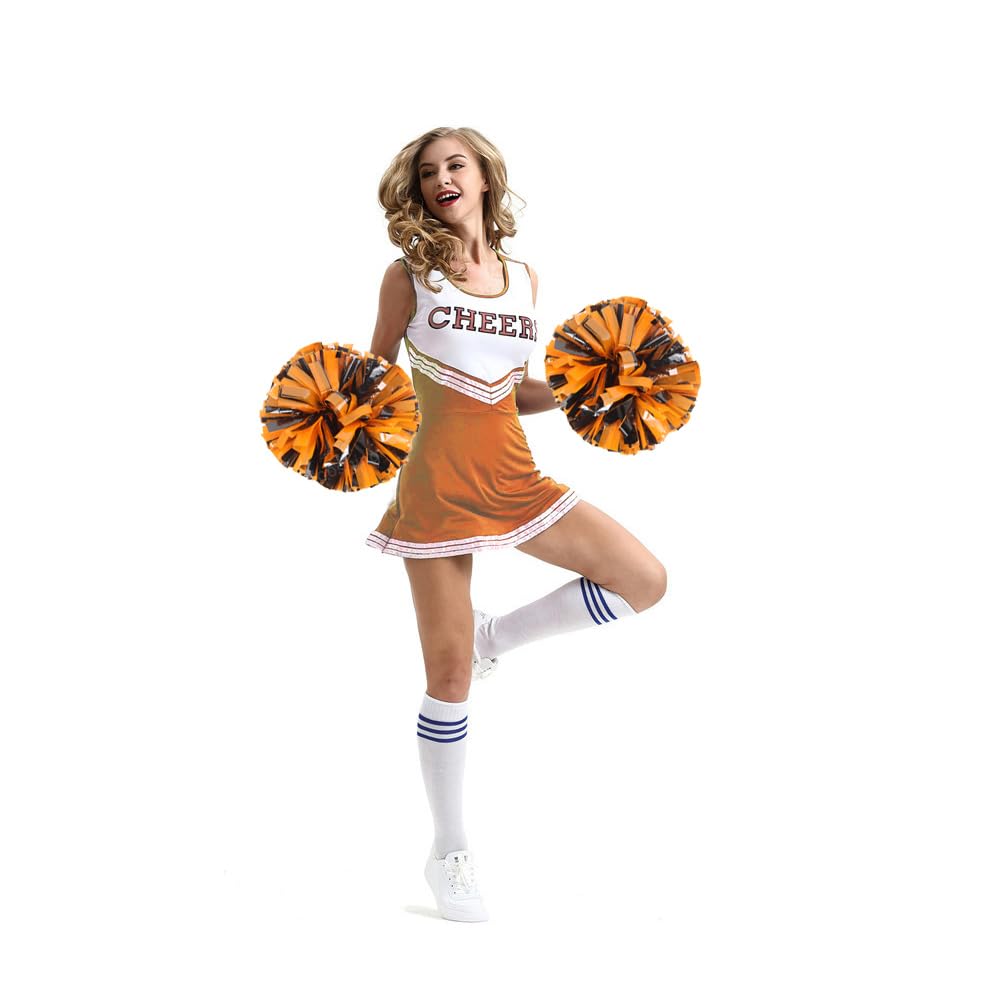 Hooshing 2/6/12PCS Pom Poms Cheerleading with Baton Handle Cheerleader Pompoms for Cheering Sports Games Dancing Party Team Spirit