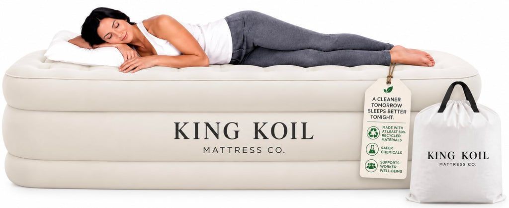 King Koil California King Air Mattress with Built-in Pump, 20” Raised Bed