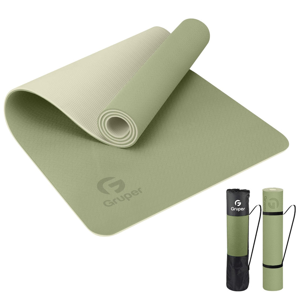 Gruper Yoga Mat Non Slip, Eco Friendly Exercise Mat with Carrying Strap