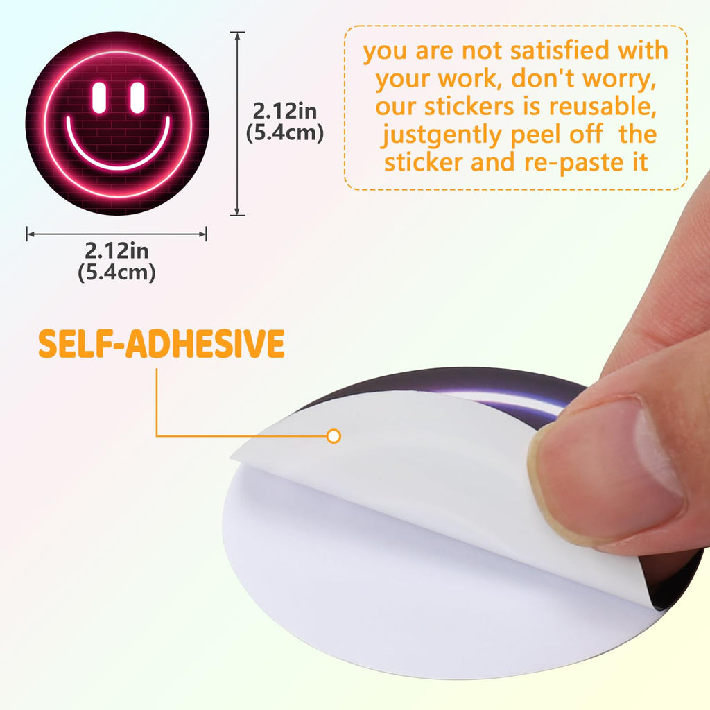 100PCS Smile Neon Stickers