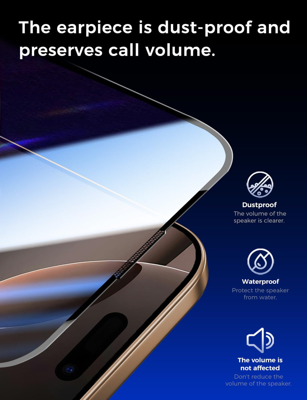 MAGIC JOHN 2 Pack for iPhone 16 Pro Max Tempered Glass Screen Protector