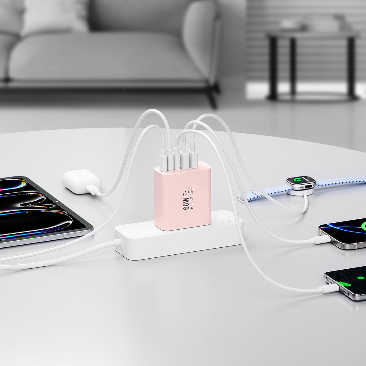 USB C Charger Block, 60W 5-Port Type C Charger Fast Charging Blocks