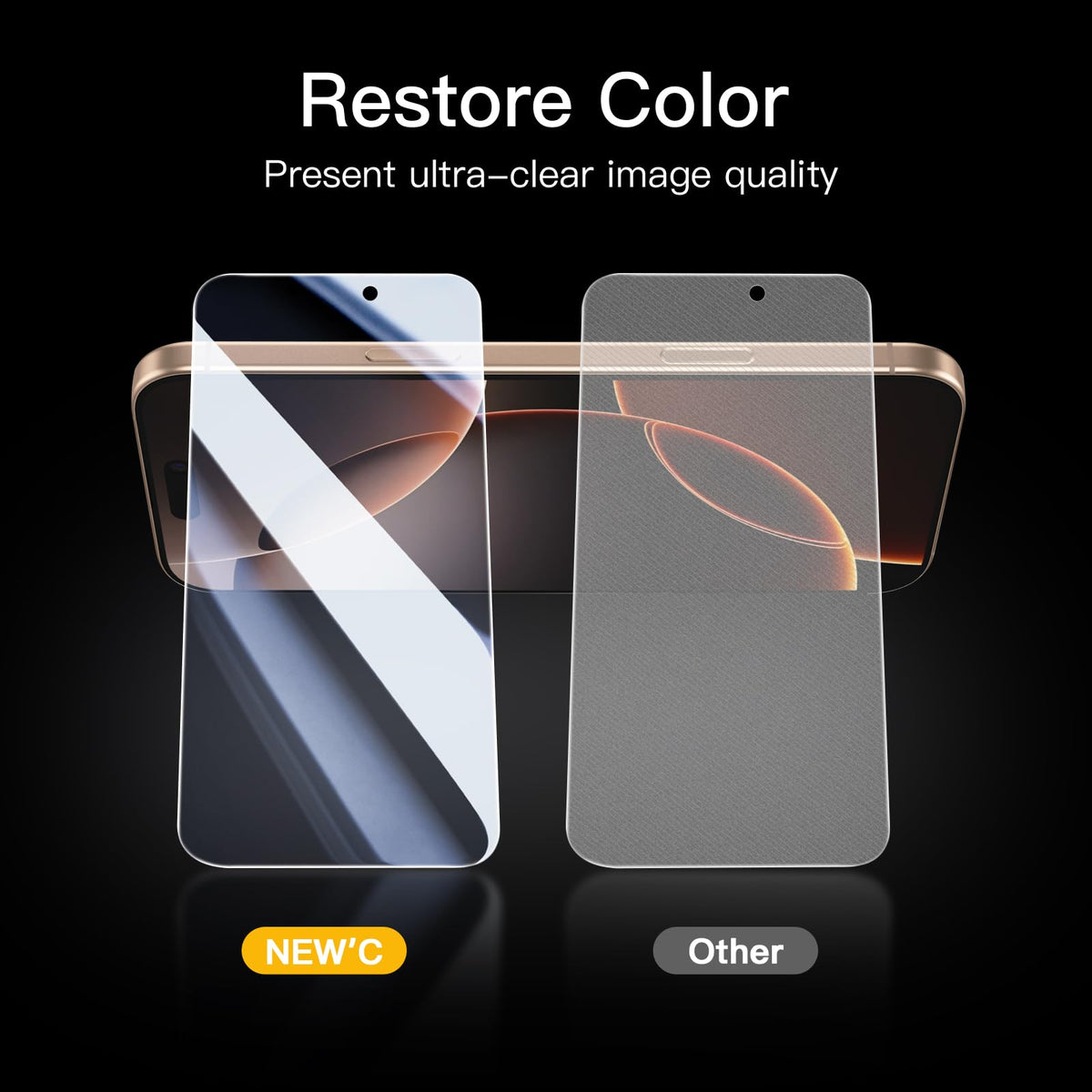 NEW'C for iPhone 16, iPhone 15 Screen Protector Installation Tool Included