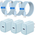 iPhone Duo Charger, iPhone 18 17 16 15 Charger Fast Charging 12FT-Blue