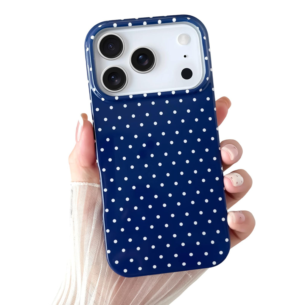Yeddabox for iPhone 14 Plus Case Cute Polka Dot Phone Case Soft TPU Slim Shockproof Phone Cover for Women Girls, White