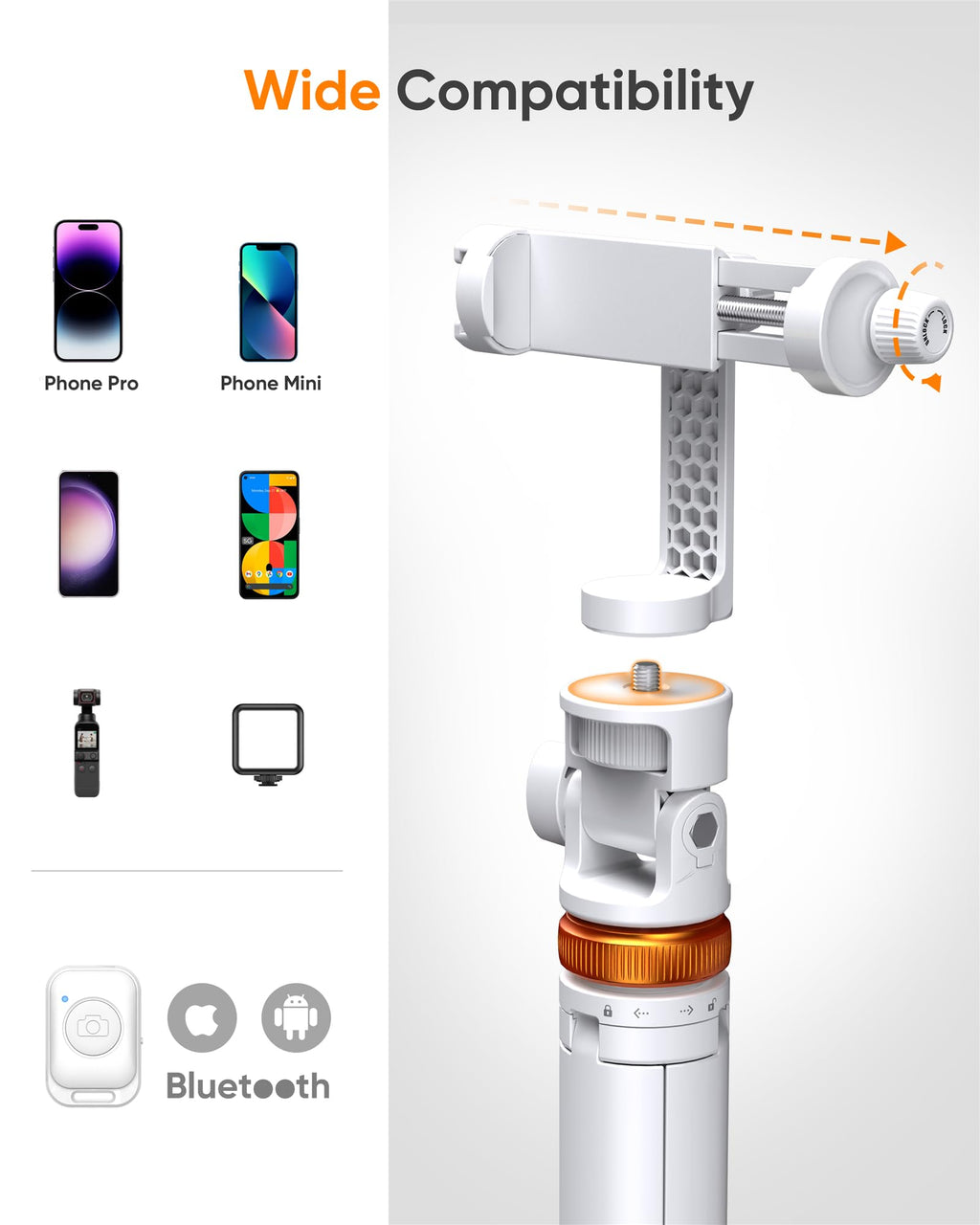 EUCOS 62" Phone Tripod, Tripod for iPhone & Selfie Stick with Remote