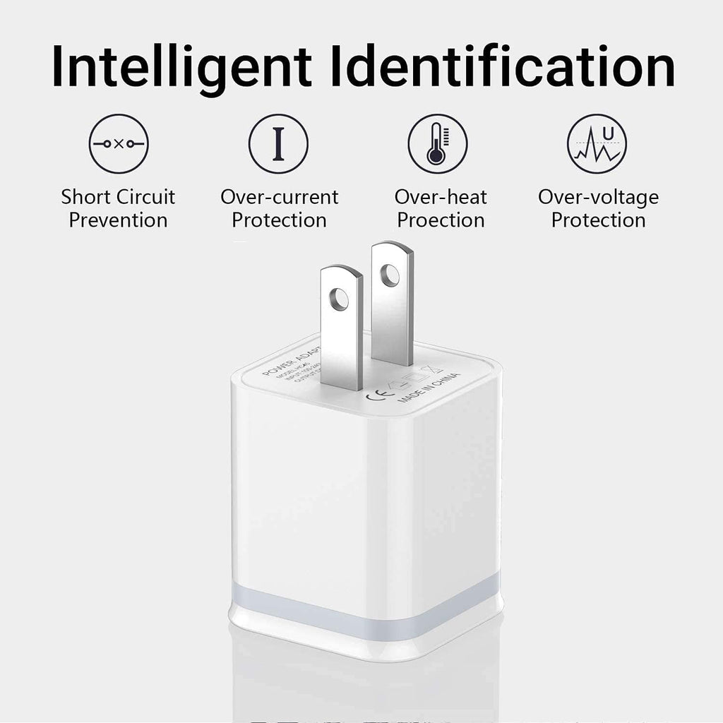 USB Wall Charger, LUOATIP 3-Pack 2.1A 5V Dual Port Cube Power Adapter Plug Block Charging Box Brick for iPhone 14 13 12 11 Pro Max SE XS XR X 8 7 6 6S Plus, Galaxy, LG, Moto, Android Phones