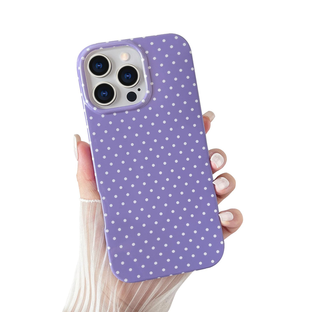 Yeddabox for iPhone 14 Plus Case Cute Polka Dot Phone Case Soft TPU Slim Shockproof Phone Cover for Women Girls, White