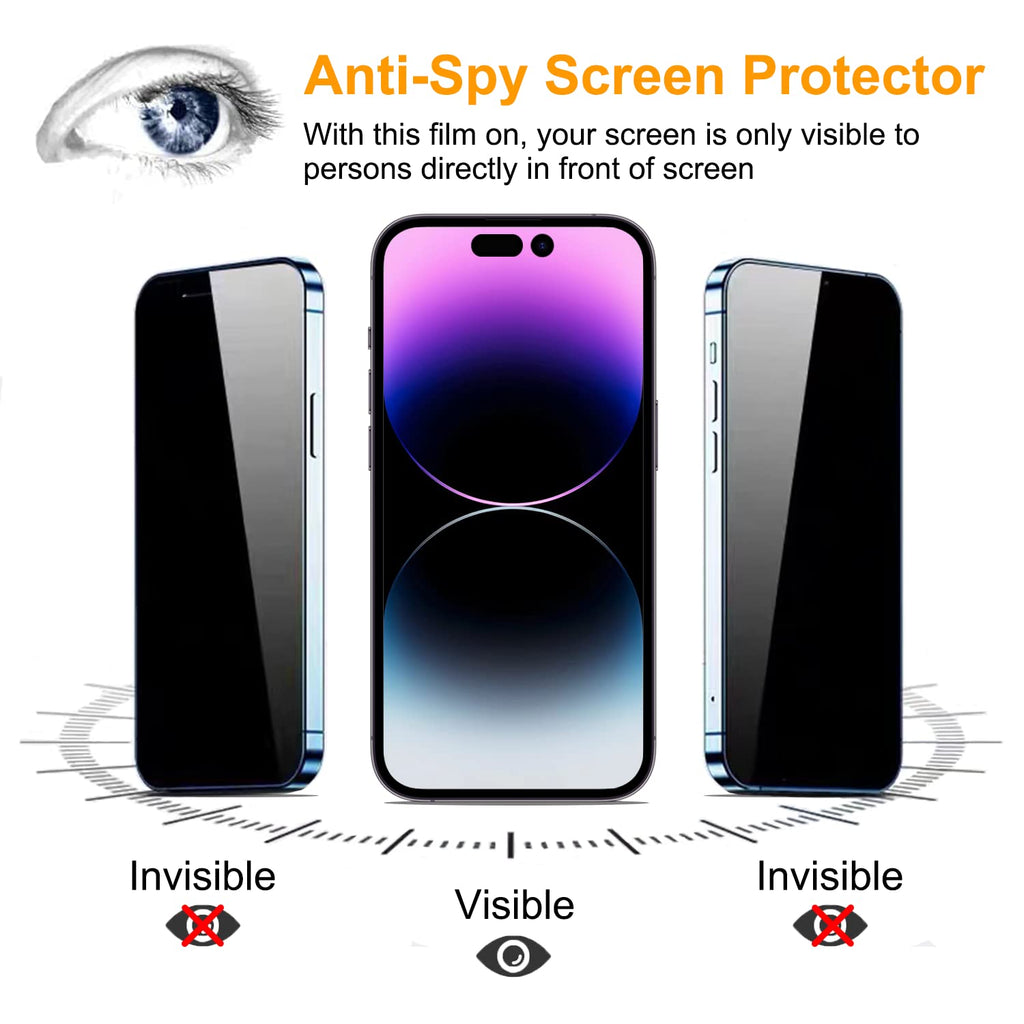PEHAEL for iPhone 18 Pro Privacy Screen Protector+Camera Lens Protector
