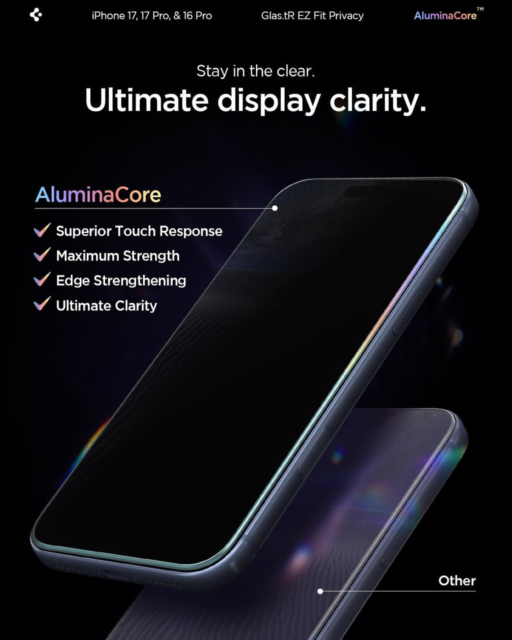 Spigen Privacy Screen Protector for iPhone 17 Pro Max, 16 Pro Max