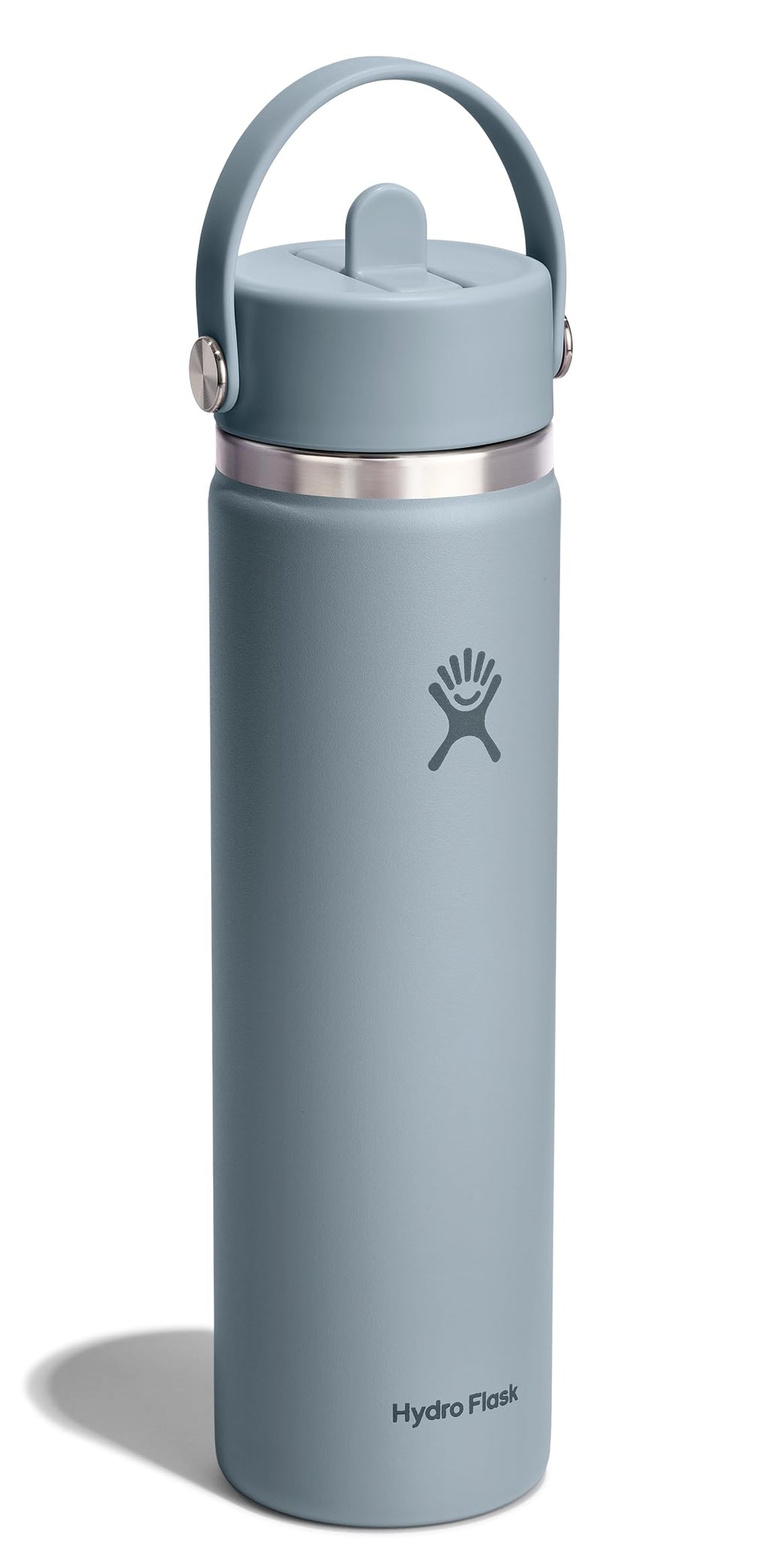 Hydro Flask Water Bottle - Insulated Stainless Steel - Wide Straw Lid, Non Spill, Leakproof in 24 Oz Harbor Blue