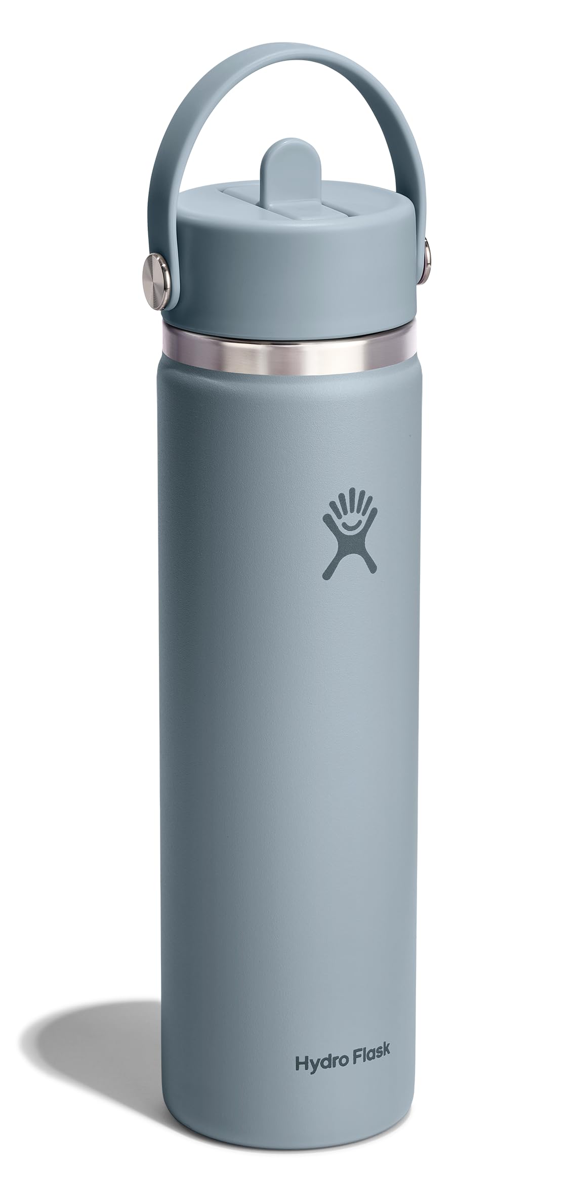 Hydro Flask Water Bottle - Insulated Stainless Steel - Wide Straw Lid, Non Spill, Leakproof in 24 Oz Harbor Blue