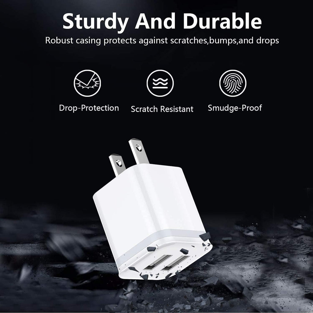 USB Wall Charger, LUOATIP 3-Pack 2.1A 5V Dual Port Cube Power Adapter Plug Block Charging Box Brick for iPhone 14 13 12 11 Pro Max SE XS XR X 8 7 6 6S Plus, Galaxy, LG, Moto, Android Phones