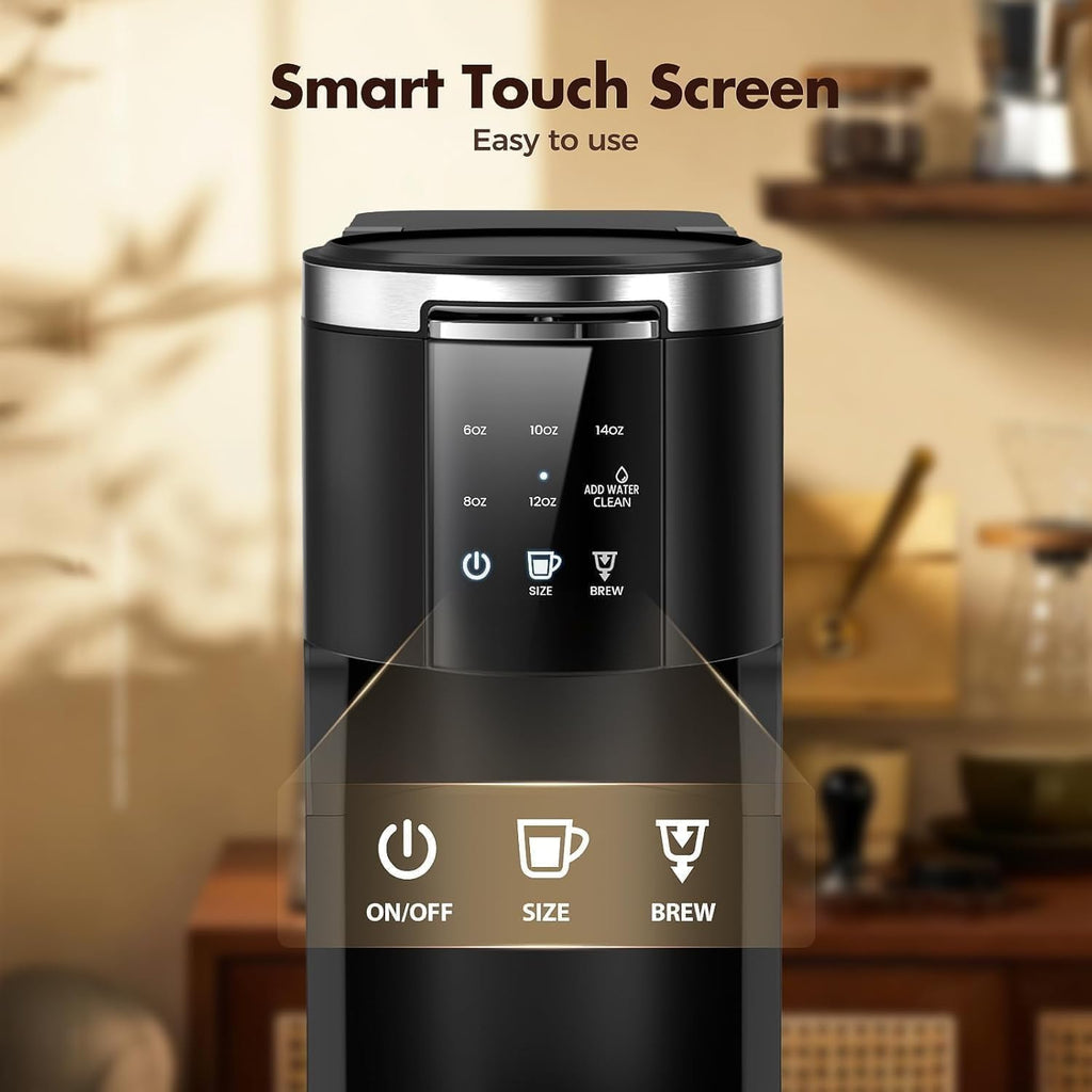 Kismile Single Serve Coffee Maker, 2-in-1 Coffee Pod & Ground Brewer