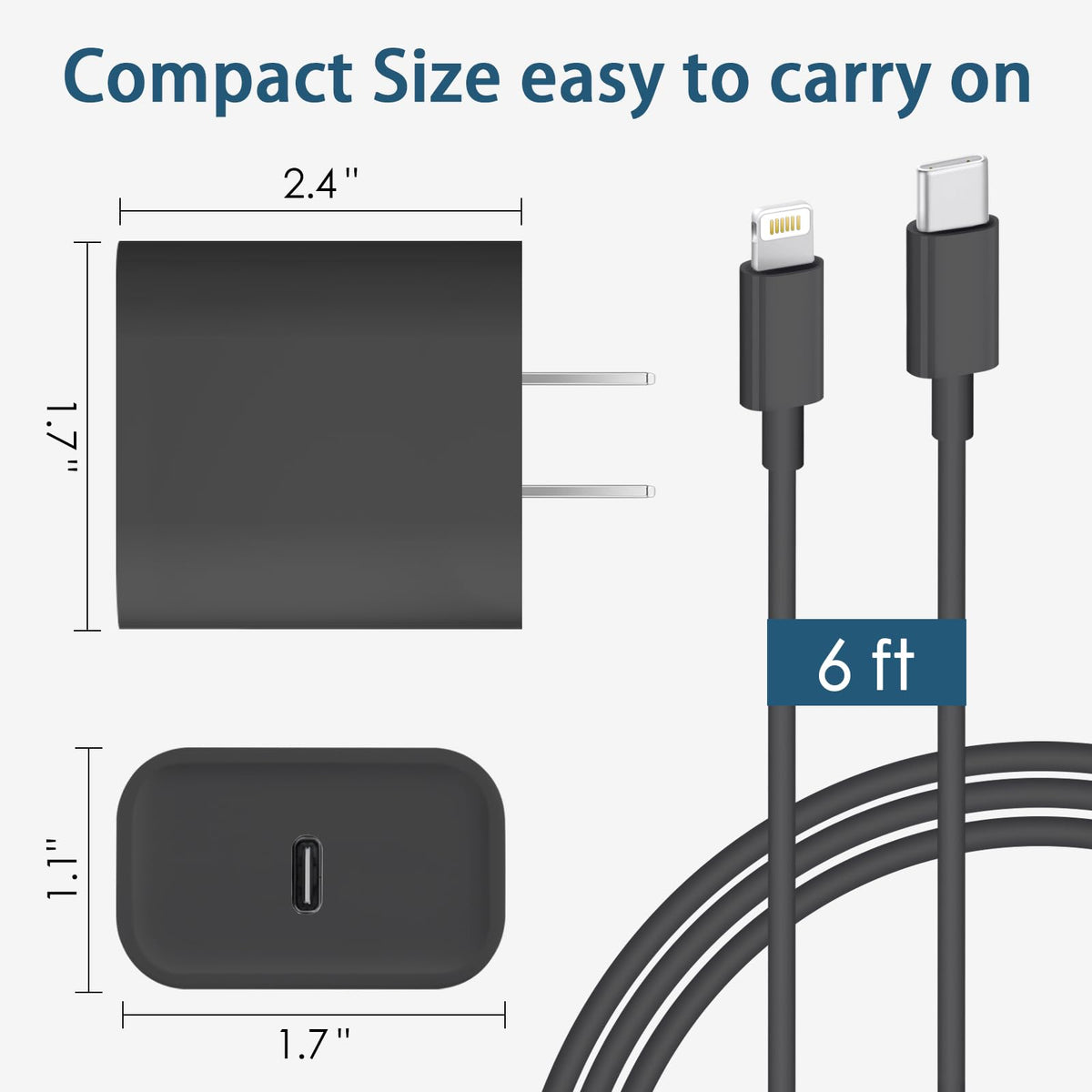 CXX 10FT iPhone 14/13/12 Charger 20W Fast Charging [MFi Certified]