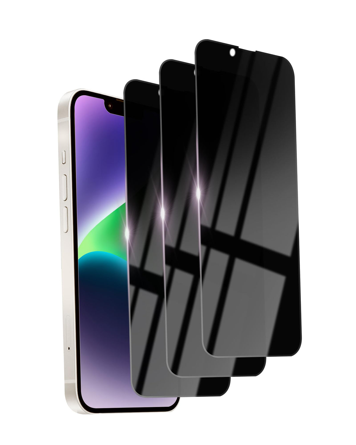 2 Pack Privacy Screen Protector for iPhone 14 Pro Max Purple