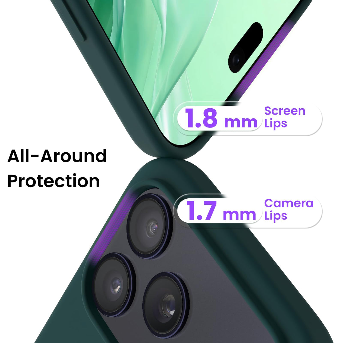 ORNARTO for iPhone 18 Pro Max Case, Liquid Silicone, Cloud Blue