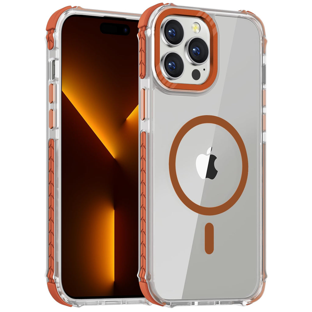 DEERLAMN Strong Magnetic Case for iPhone 13 Pro 6.1-Inch, Matte Orange