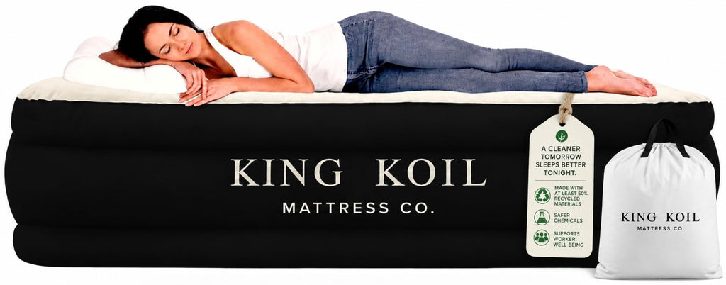 King Koil California King Air Mattress with Built-in Pump, 20” Raised Bed