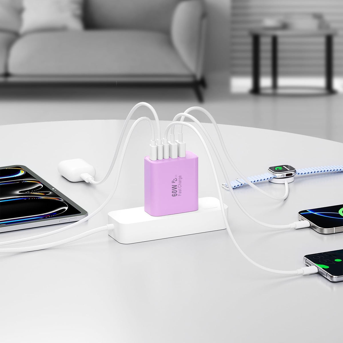 USB C Charger Block, 60W 5-Port Type C Charger Fast Charging Blocks