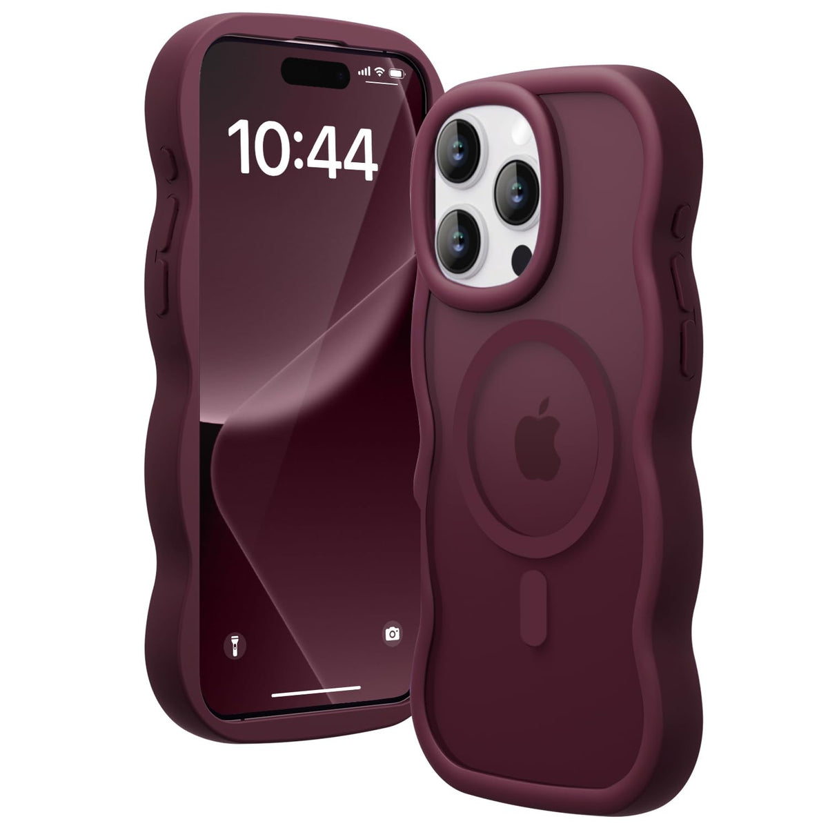for iPhone 17 Pro/18 Pro Case for Magsafe Wavy, Burgundy Wine