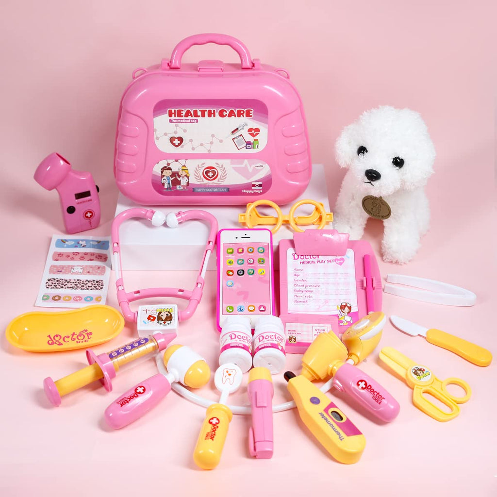 Meland Doctor Kit with Puppy for Girls, Pretend Play Toy Gift for Ages 3–6