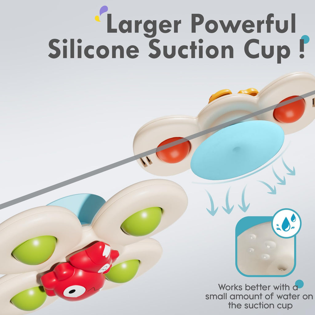 ALASOU Suction Cup Spinner Airplane Travel Toys for 1 Year Old Boy Girl