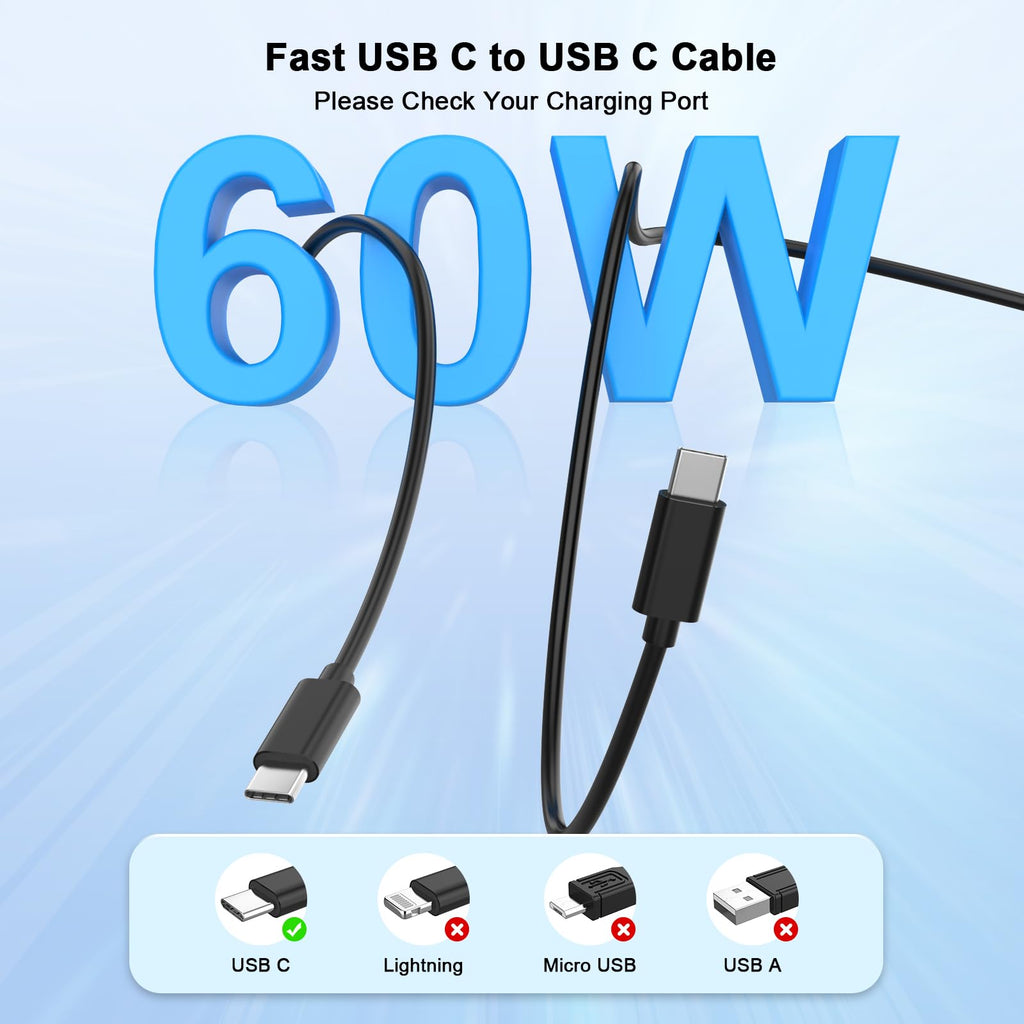 iPhone 18 17 16 15 Charger Fast Charging 10FT 20W USB C Charger Block Cable