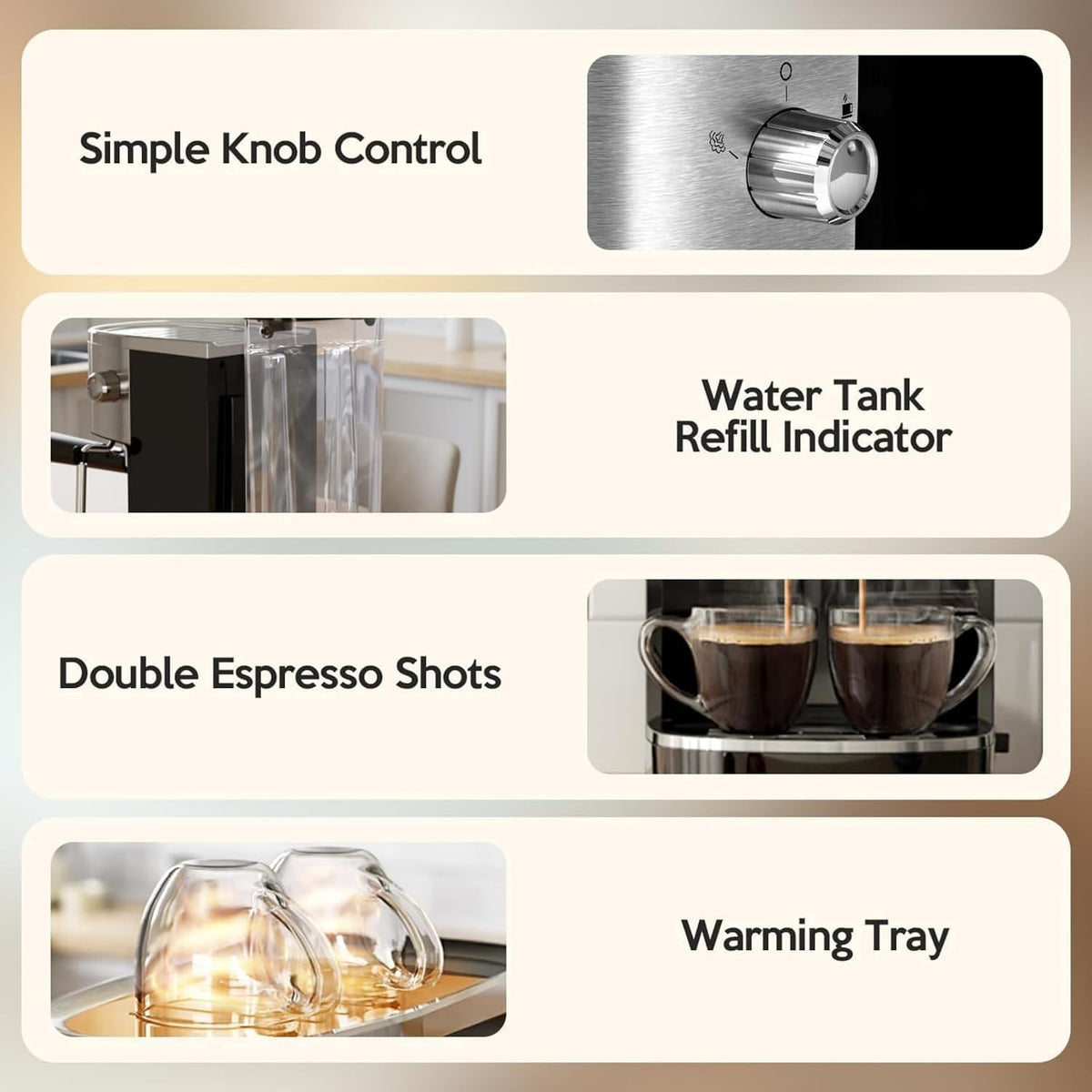 Kismile 20 Bar Stainless Steel Espresso Machine with Steam Milk Frother