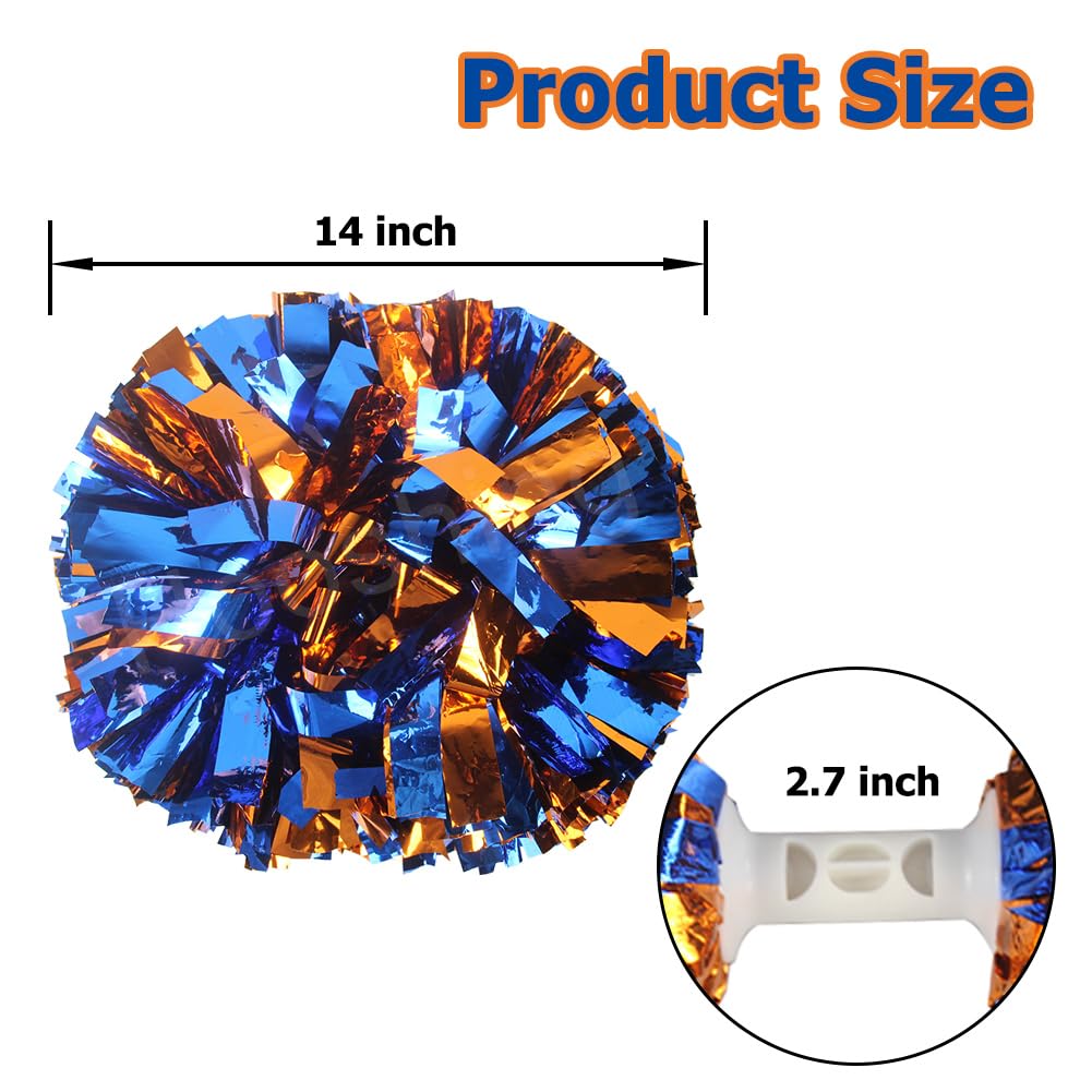 Hooshing 2/6/12PCS Pom Poms Cheerleading with Baton Handle Cheerleader Pompoms for Cheering Sports Games Dancing Party Team Spirit