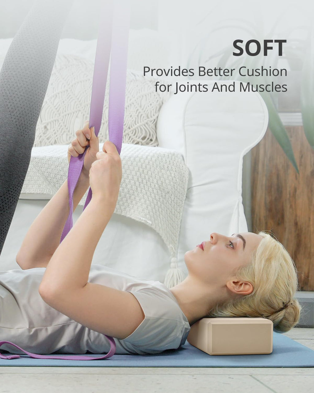 Yoga Blocks 2 Pack with Supportive Non-Slip Foam for Yoga Pilate Stretching