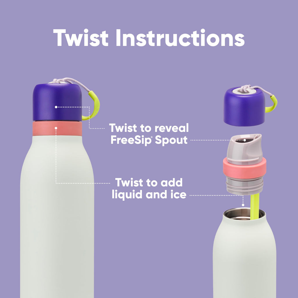 Owala FreeSip Twist Stainless Steel Water Bottle 24 oz Daybreak