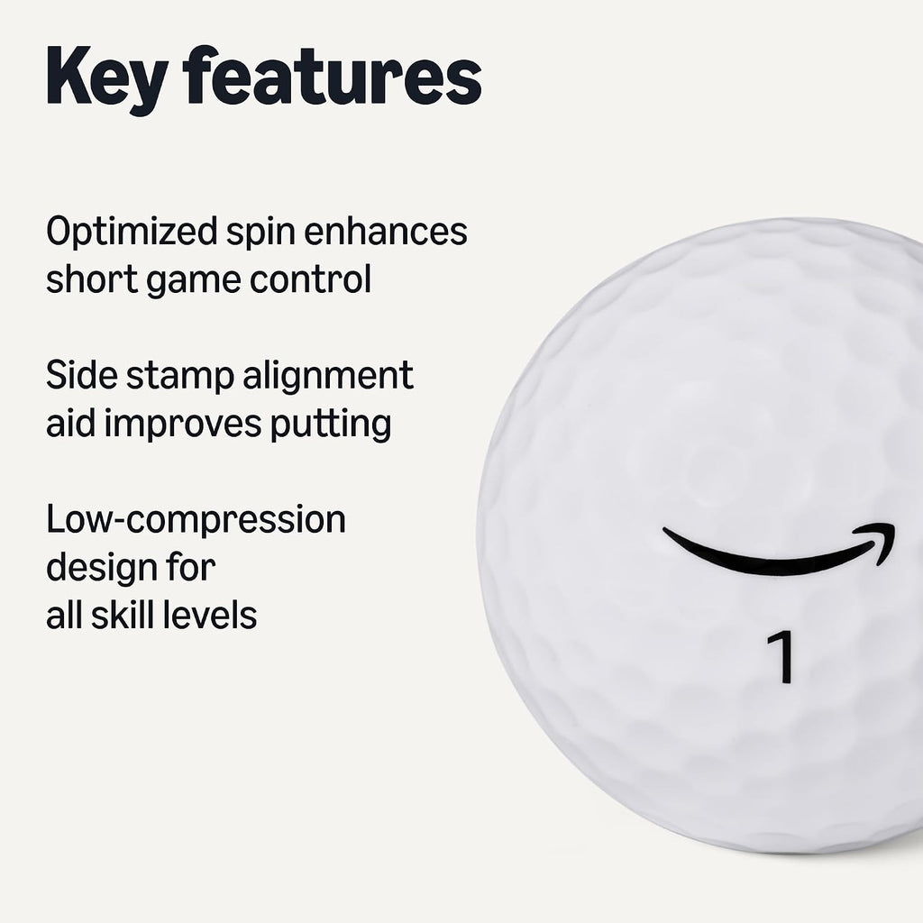 Amazon Basics Core Soft Golf Balls, Low Compression, Side Stamp Alignment