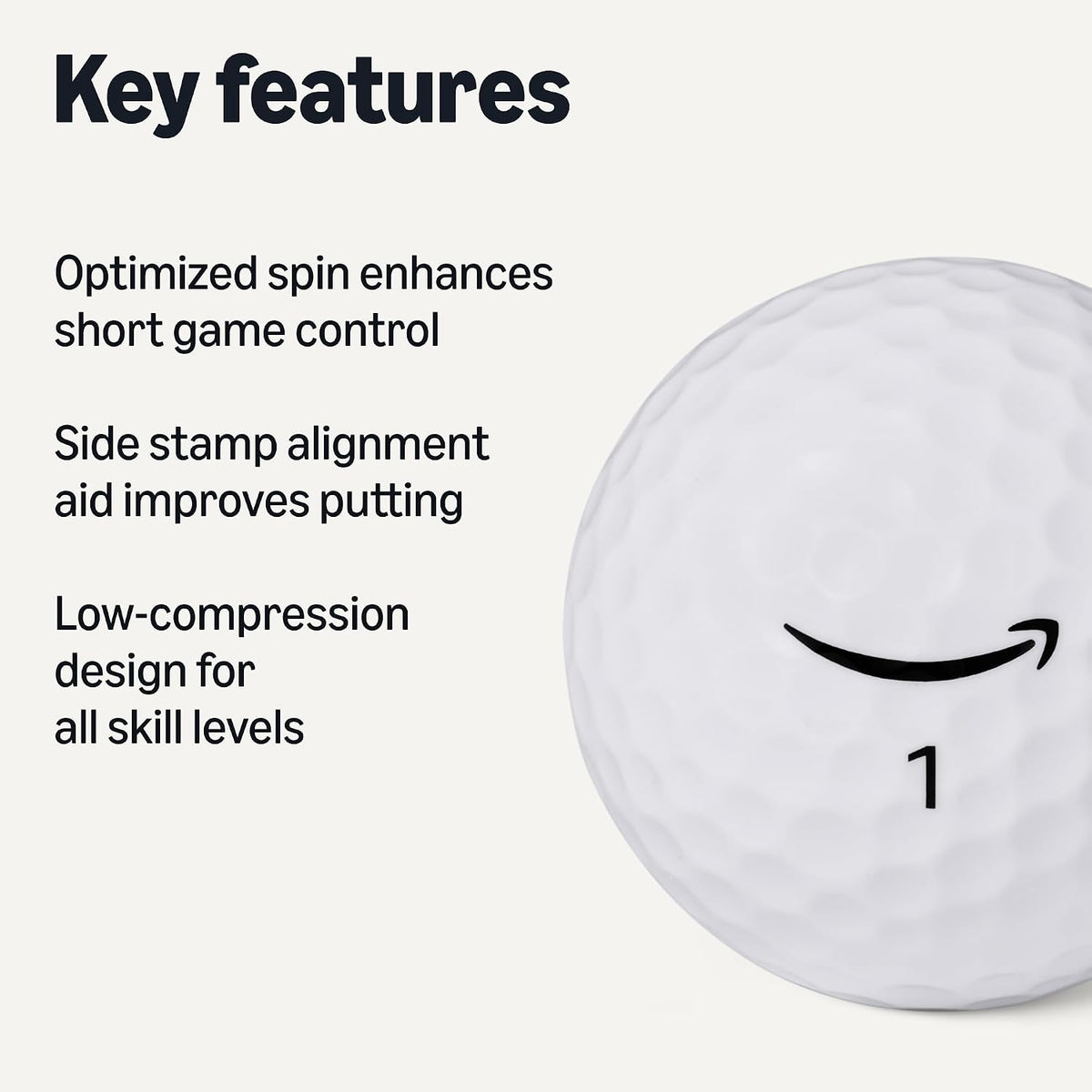 Amazon Basics Core Soft Golf Balls, Low Compression, Side Stamp Alignment