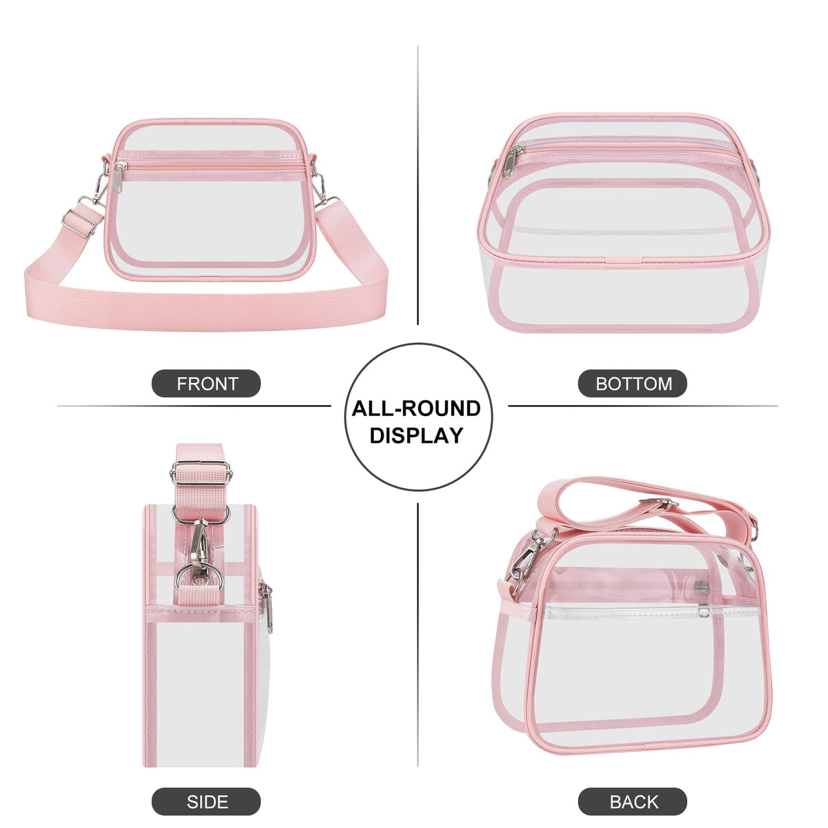USPECLARE Clear Bag for Stadium Events Clear Sports Fan Handbags Purses